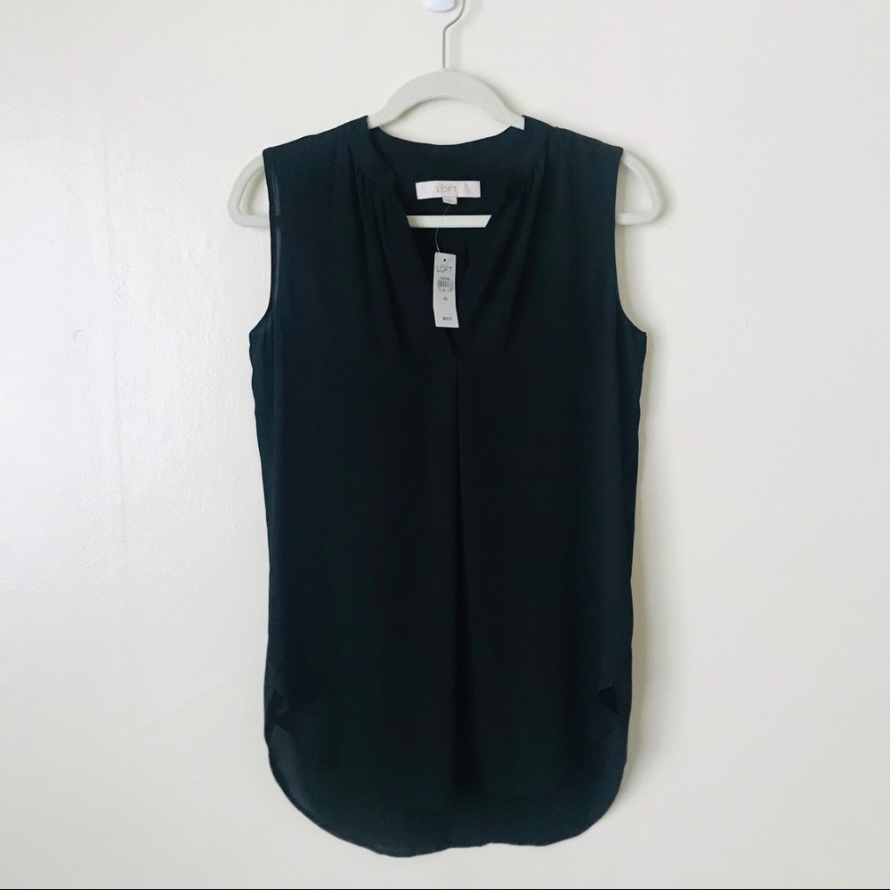 NWT Black sleeveless blouse by LOFT